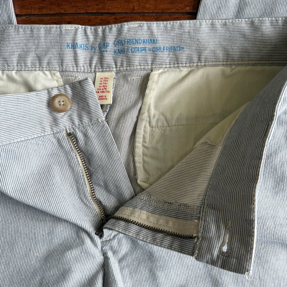 Women’s Striped Gap Girlfriend Khakis Size 10R - Picture 7 of 14